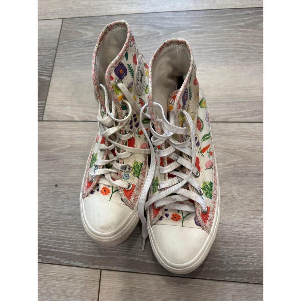 Converse Chuck Taylor All Star Platform High Top Floral Fruit Print Sneakers - Picture 4 of 10
